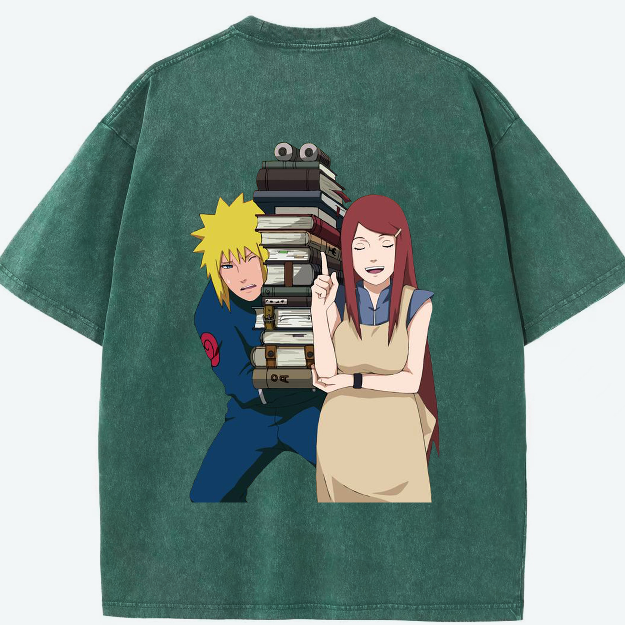 （画像用） NARUTO -ナルト- 波風 ミナト Namikaze Minato 綿100% ヴィンテージ風 半袖Tシャツ（背面プリント）